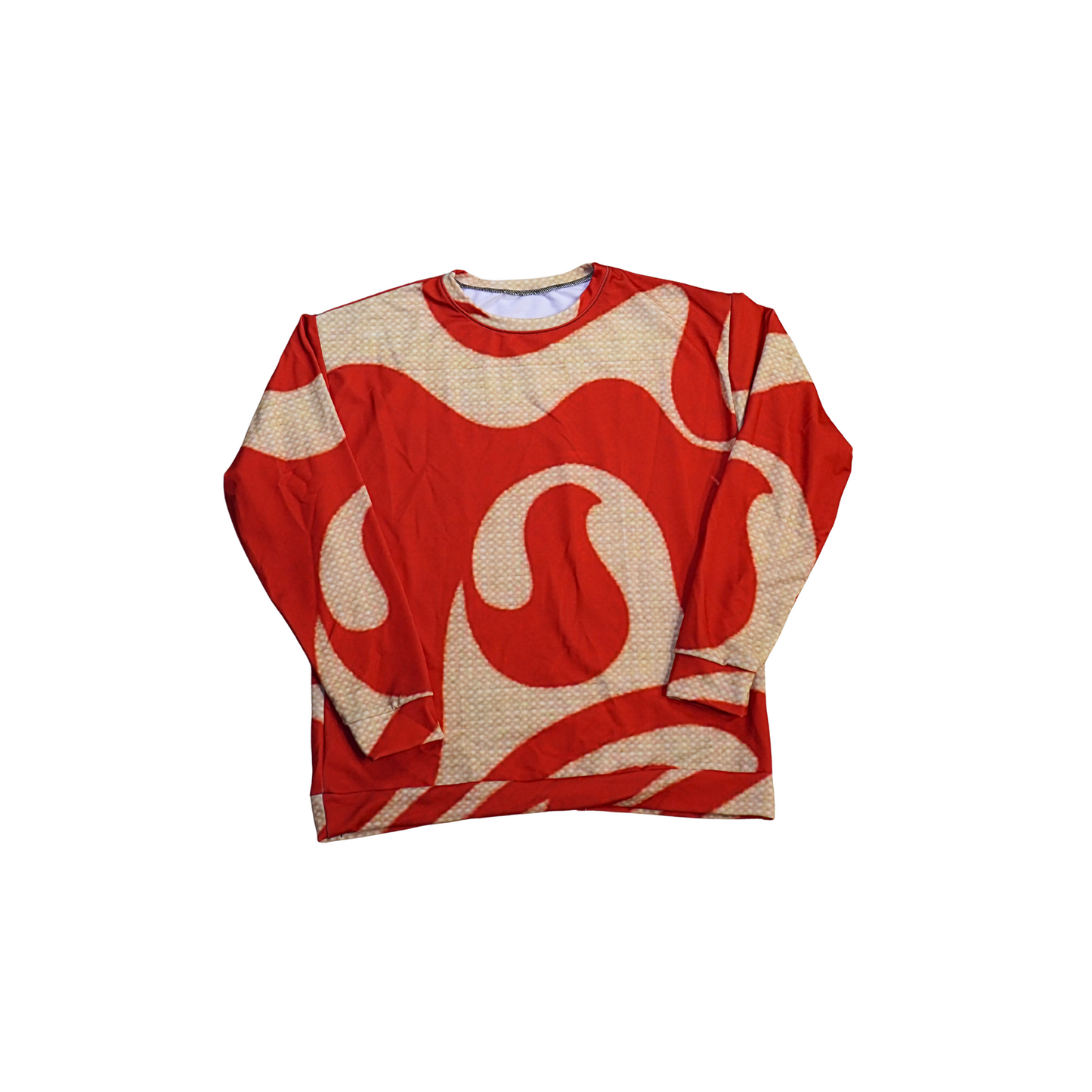 Beige and Red Waves sweatshirt