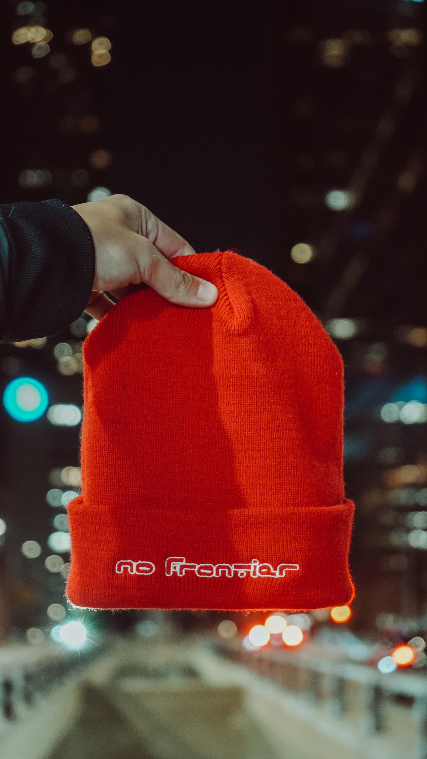 No Frontier Red Beanie