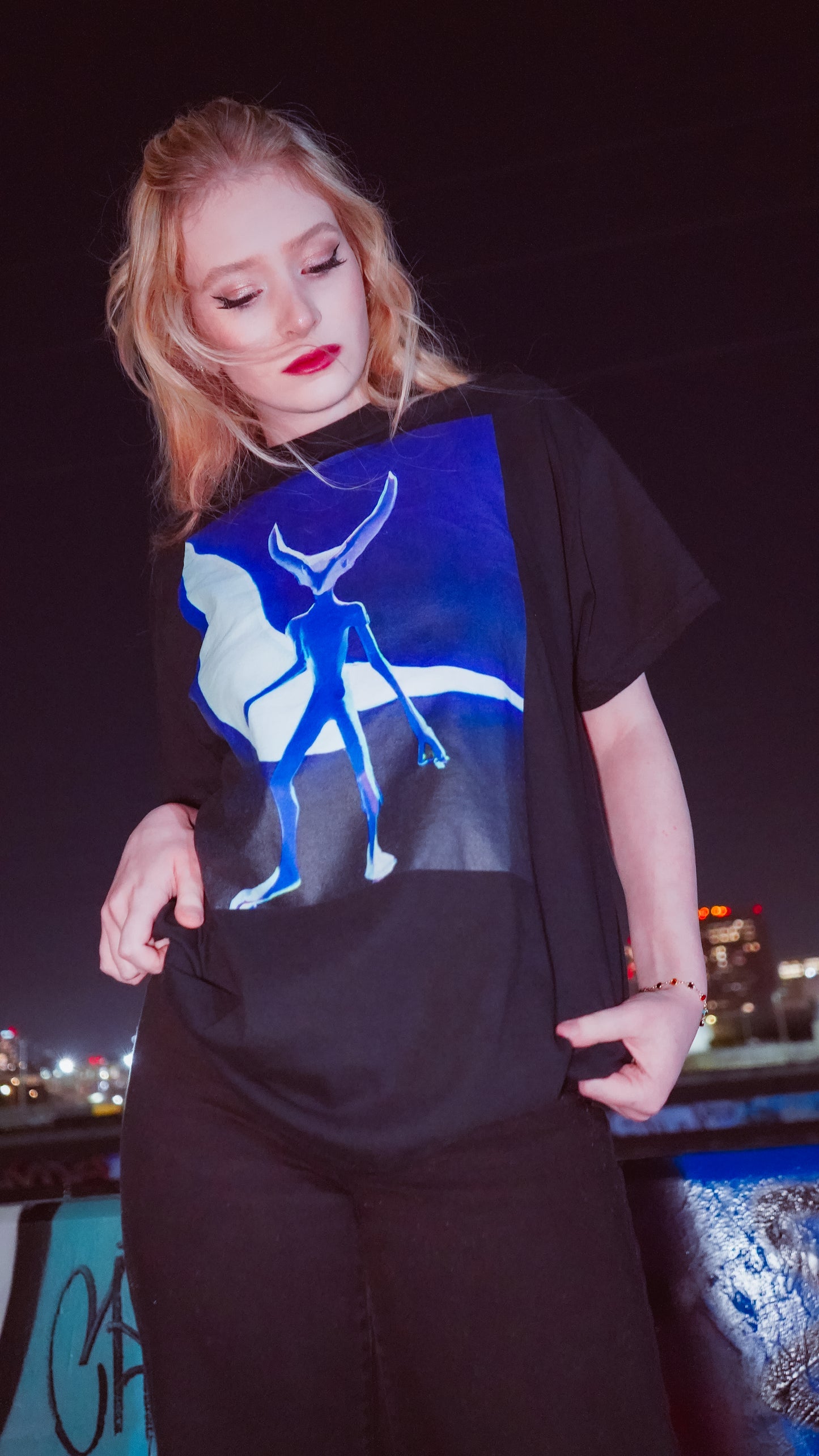 Blue Creature Black Tee