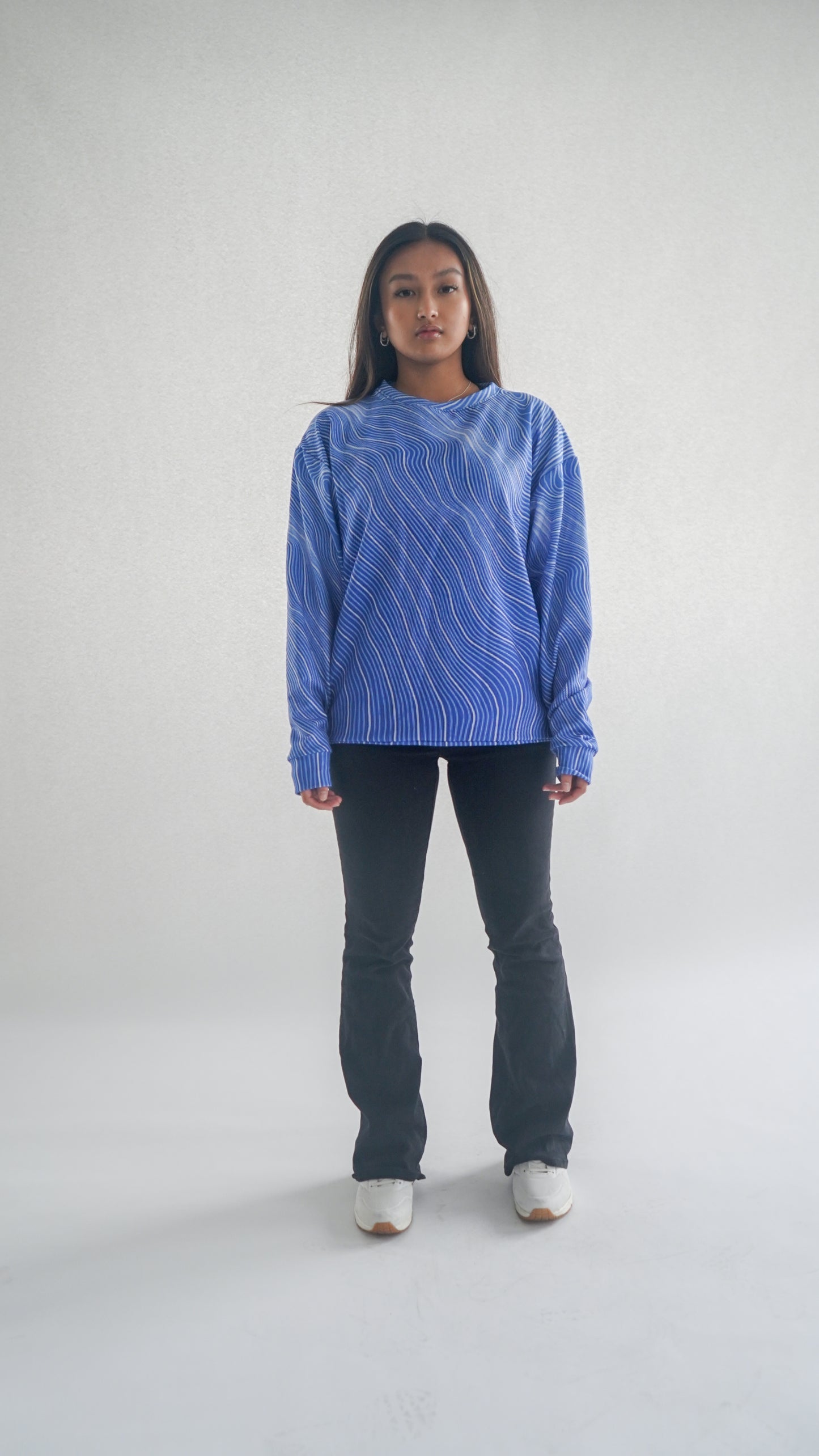 Coordinate Lines Blue Sweatshirt