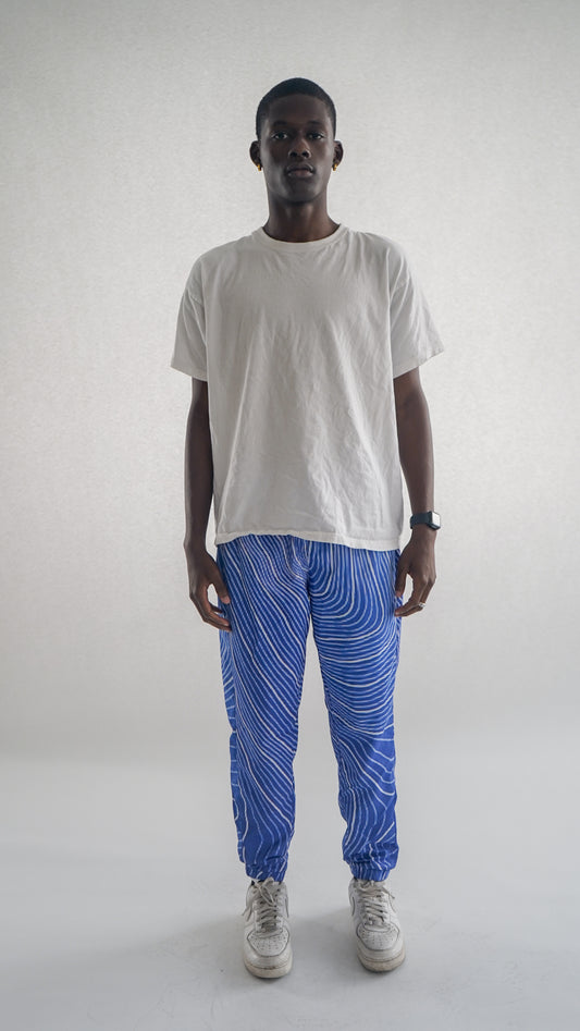 Coordinate lines blue sweatpants