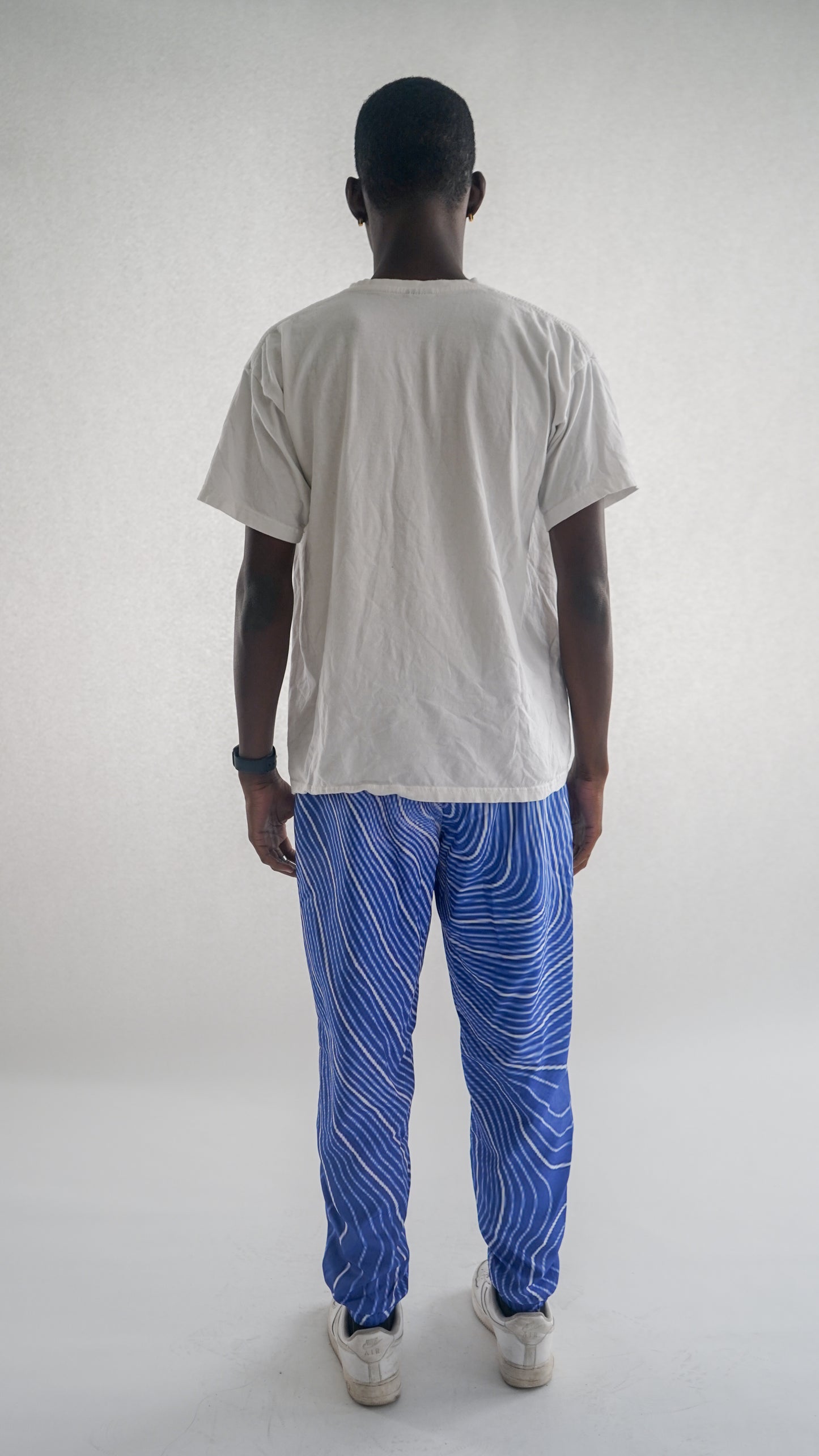 Coordinate lines blue sweatpants