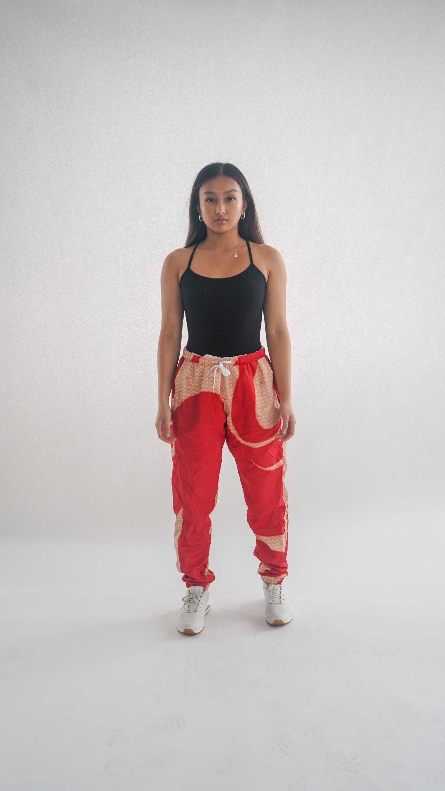 Beige and Red waves sweatpants