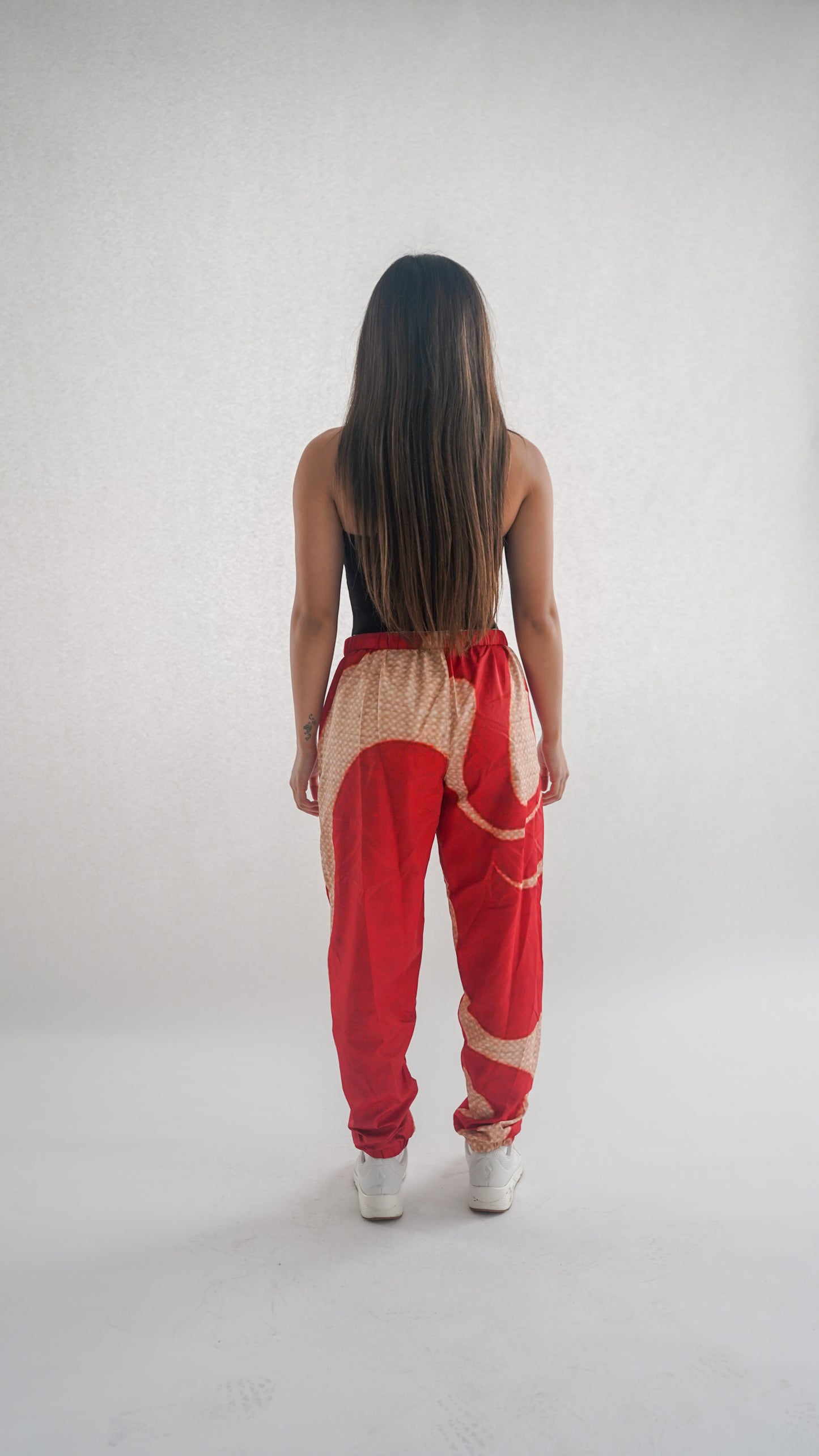 Beige and Red waves sweatpants