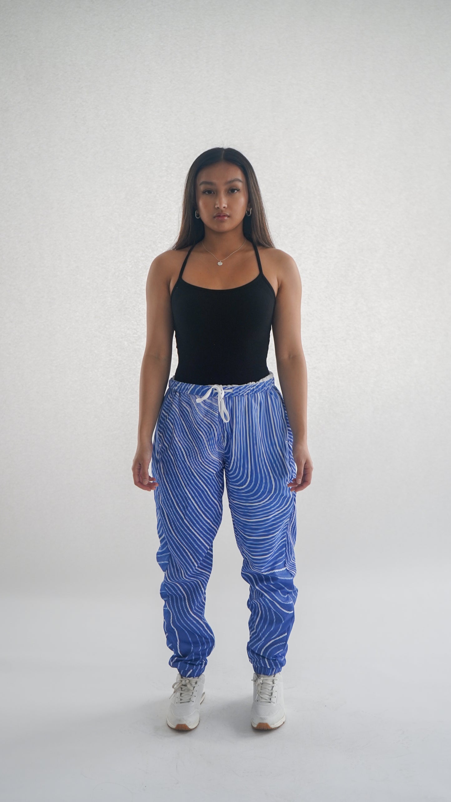 Coordinate lines blue sweatpants