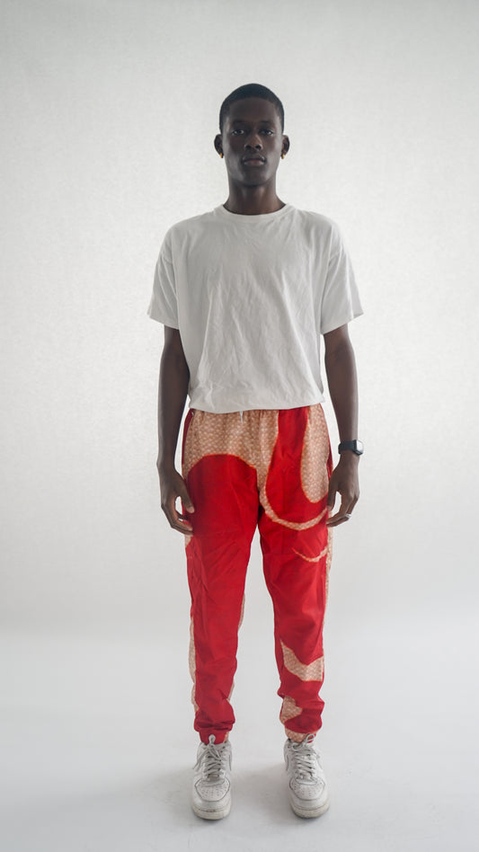 Beige and Red waves sweatpants