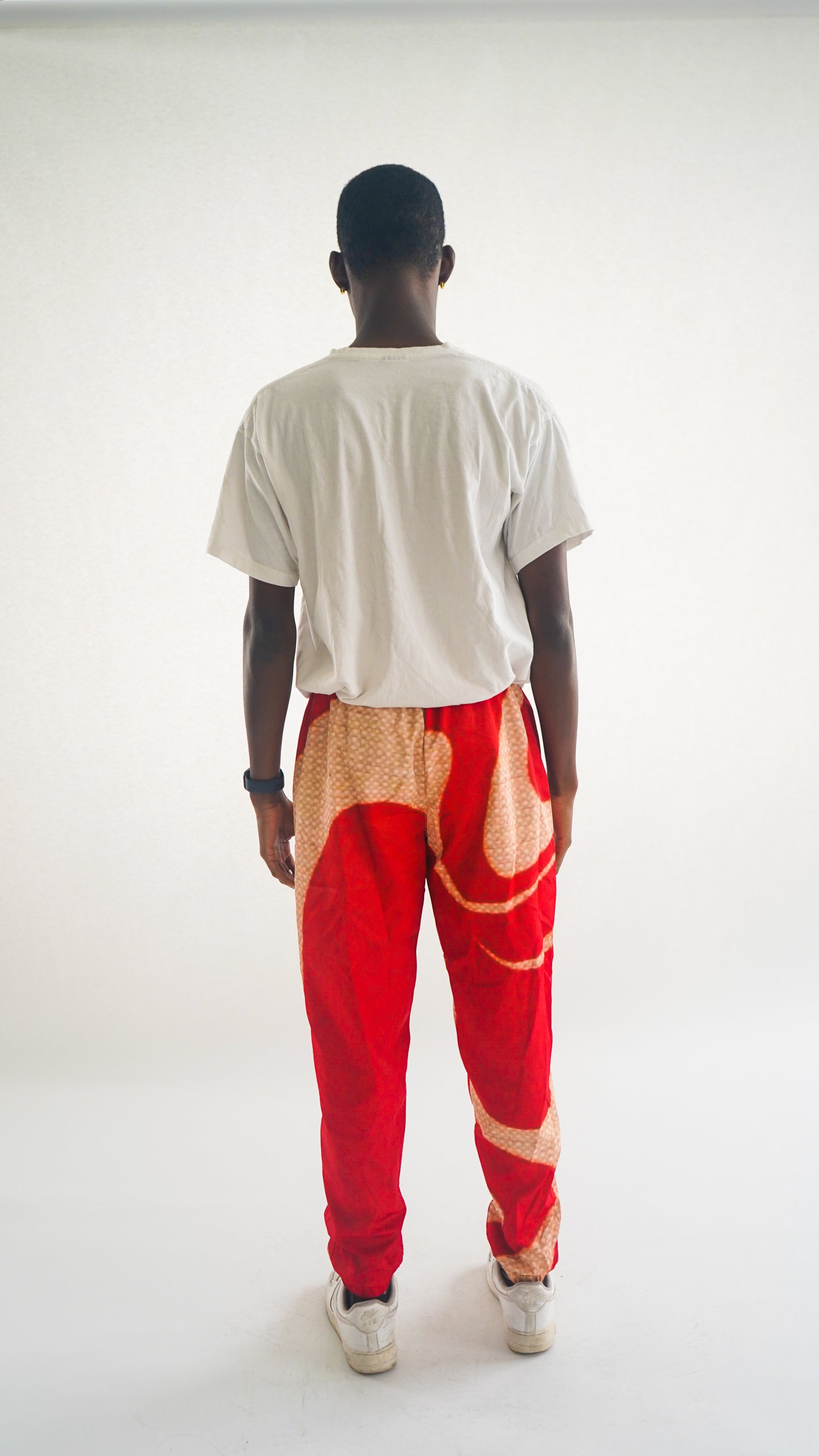 Beige and Red waves sweatpants