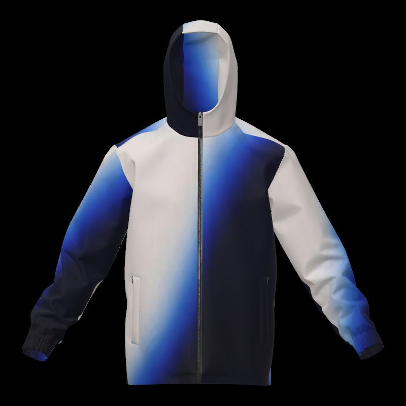 Blue Shade and White Lightweight Rainjacket