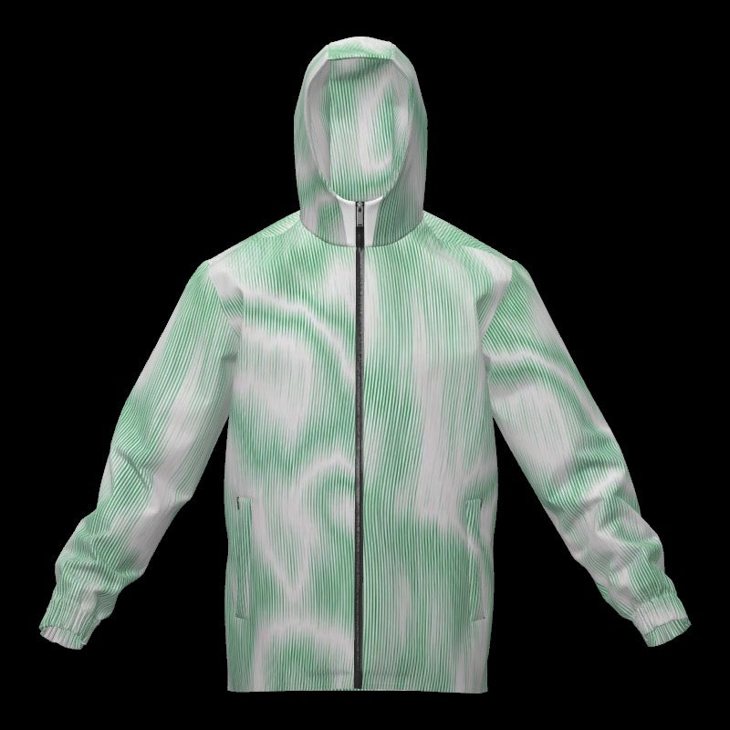 Green Thin Stripes Lightweight Windbreaker